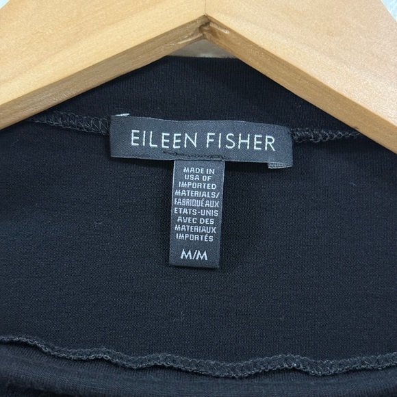 Eileen Fisher Women's Stretch Jersey Patch Pocket Black Tunic Size:M - Picture 6 of 11